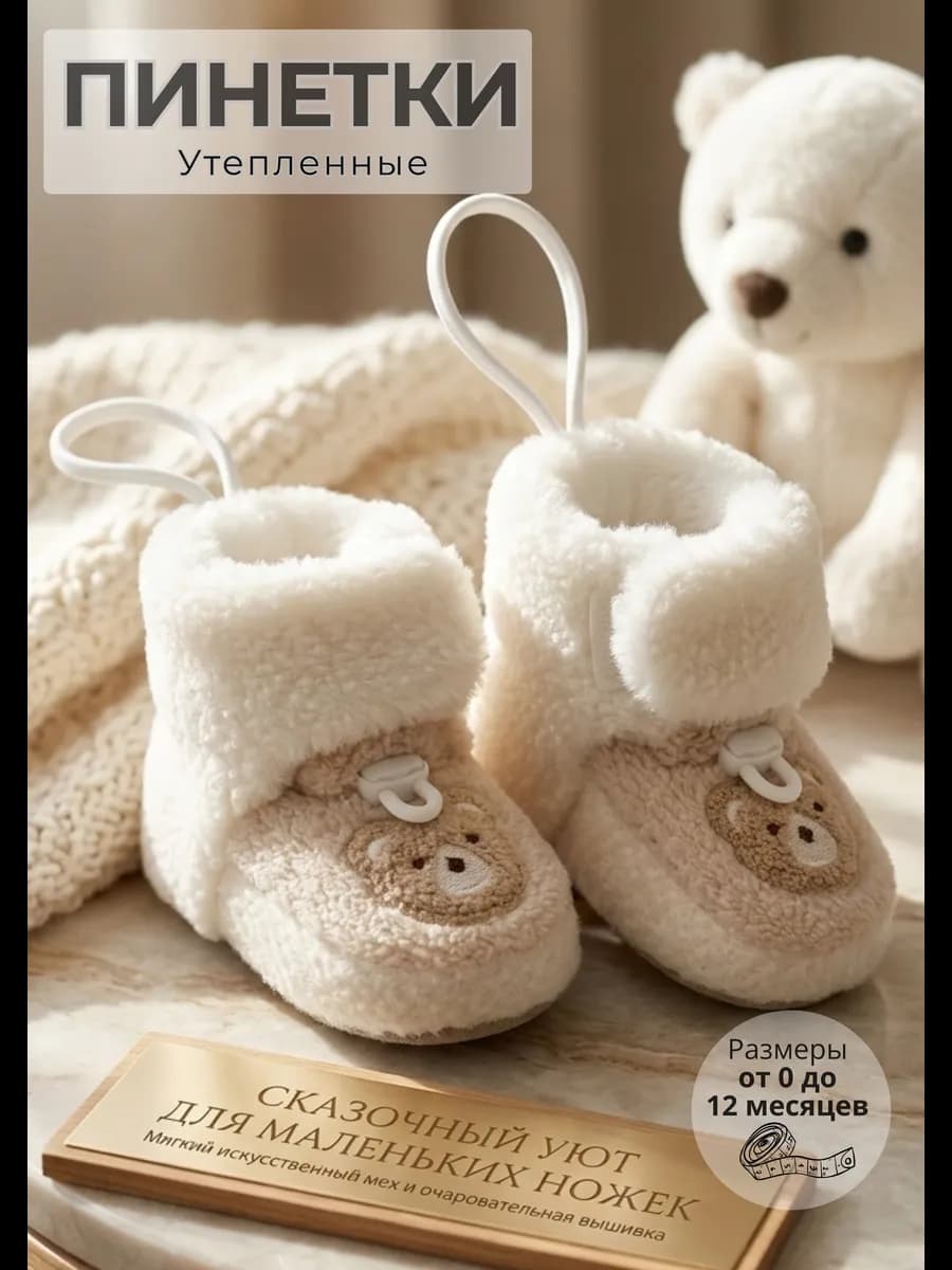 Пинетки для новорожденных теплые
