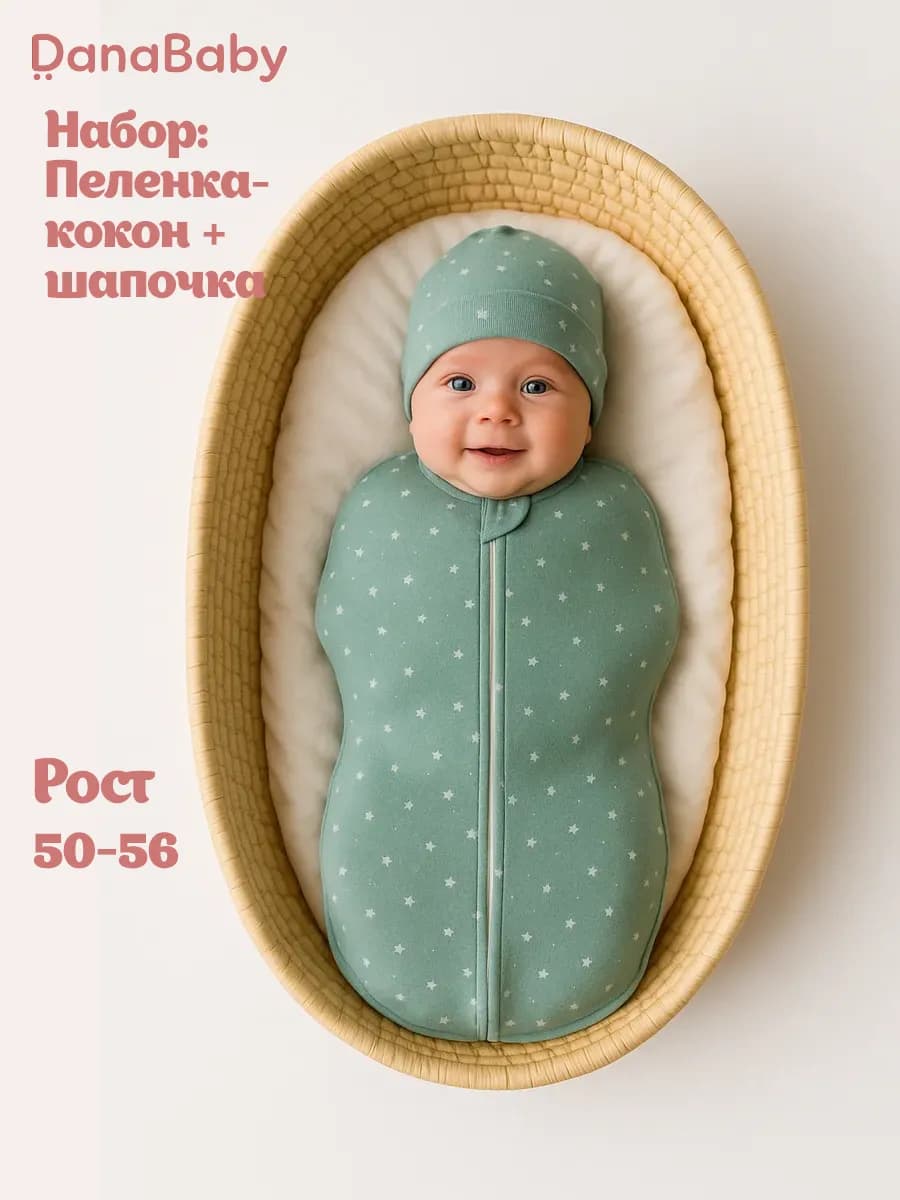Набор пеленка-кокон и шапочка