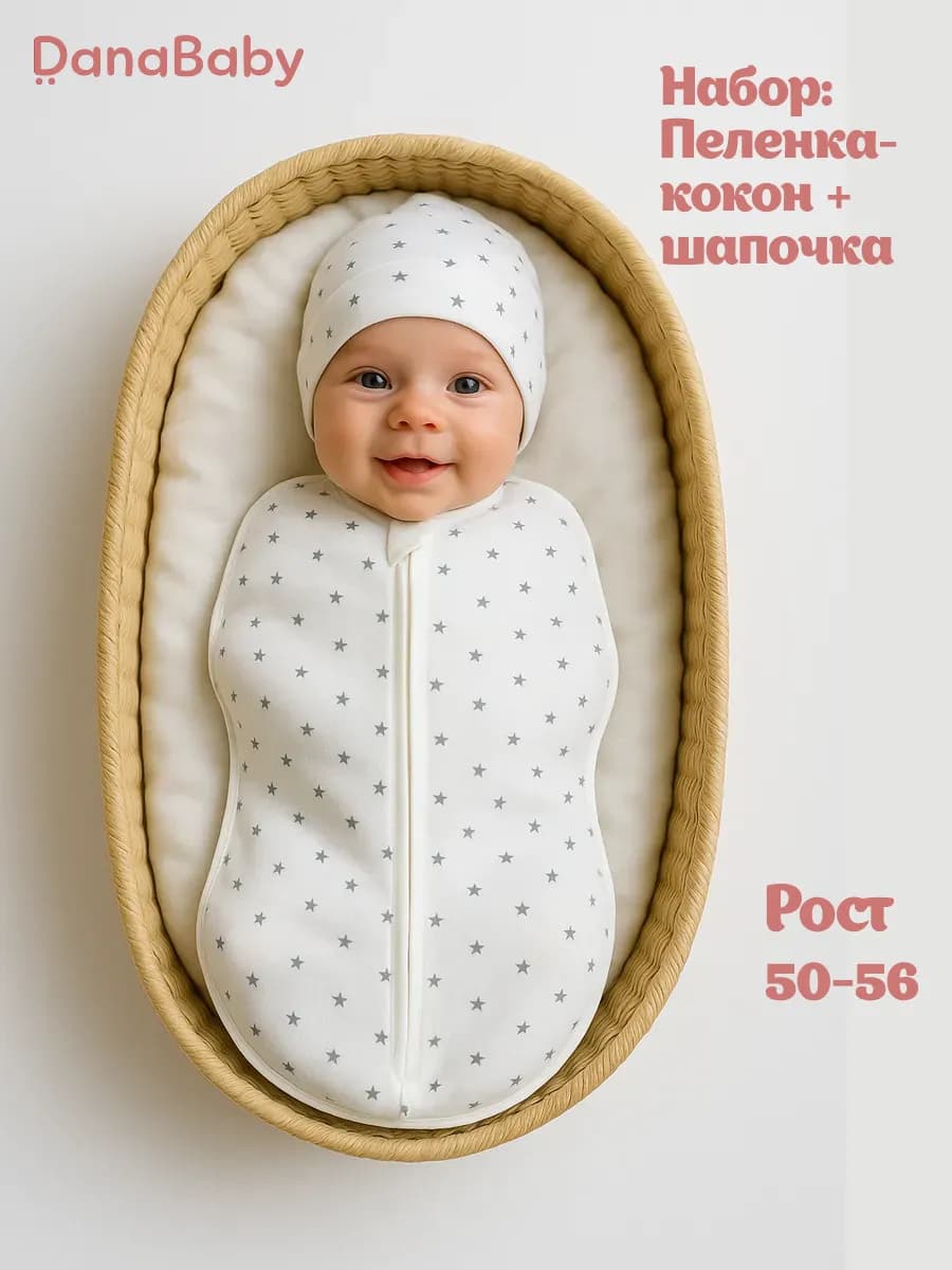 Набор пеленка-кокон и шапочка