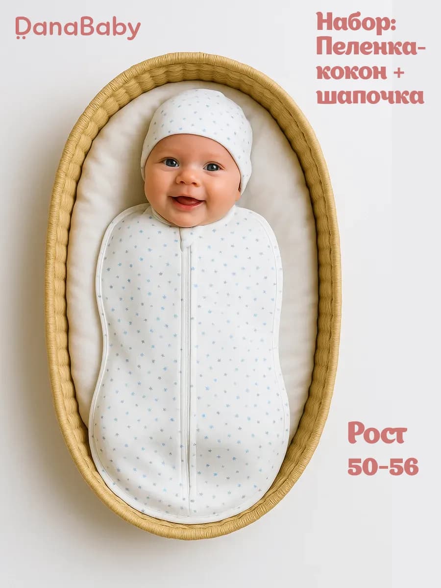 Набор пеленка-кокон и шапочка