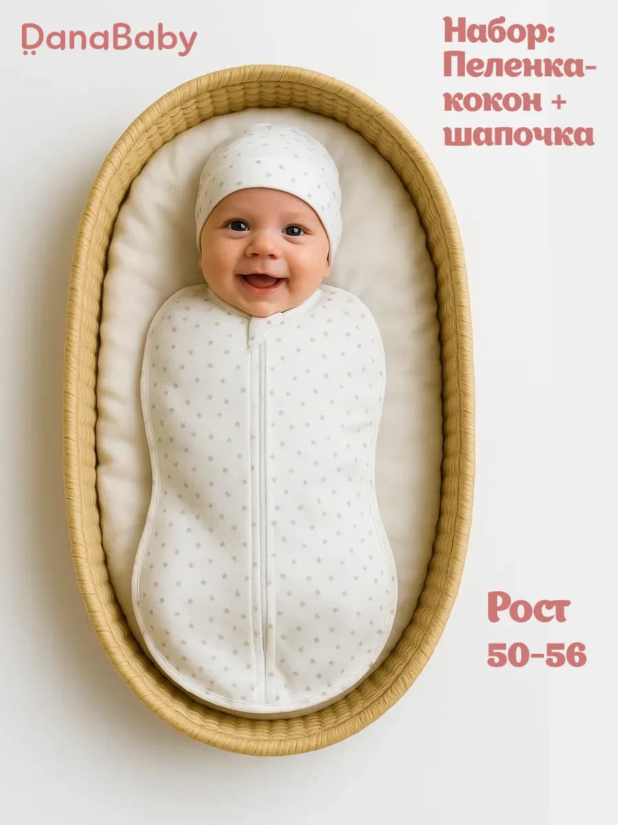 Набор пеленка-кокон и шапочка