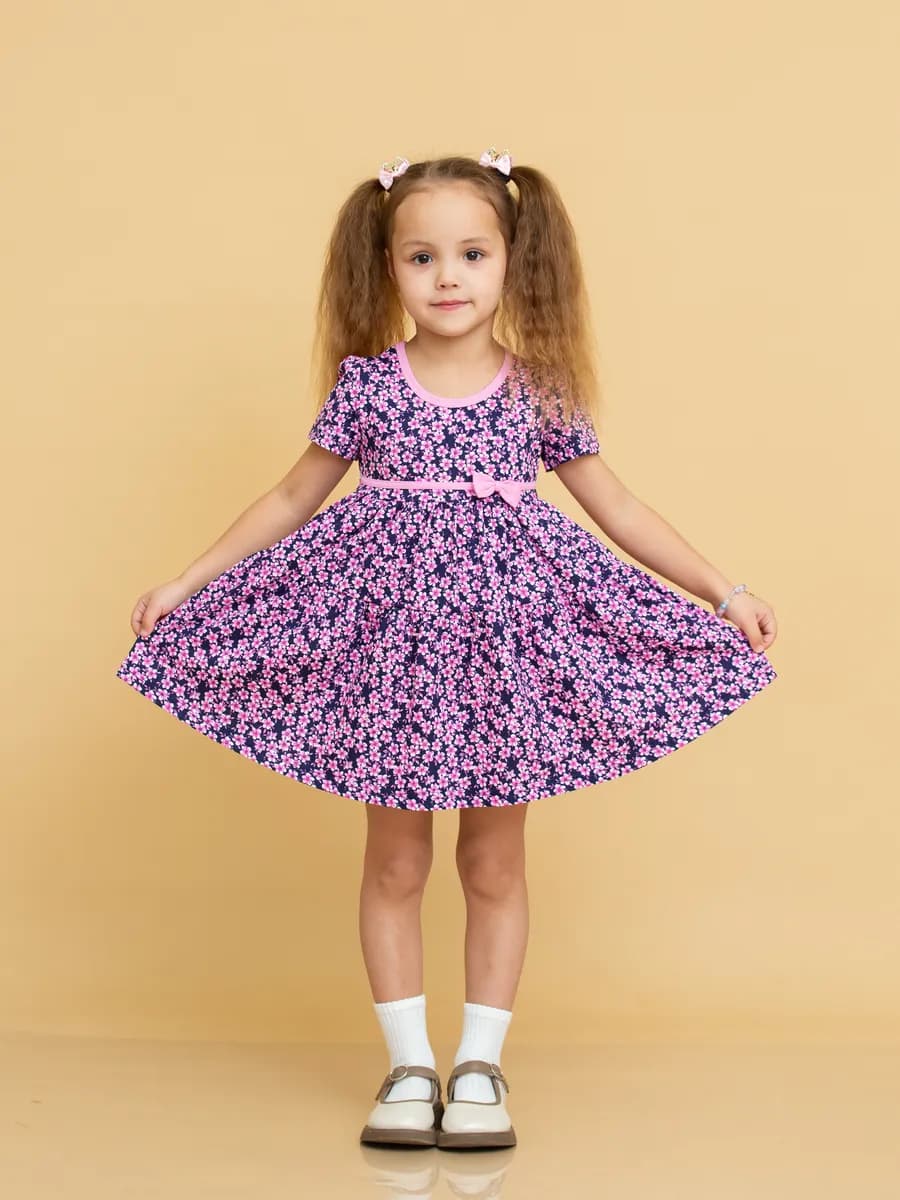 Платье трикотажное в садик