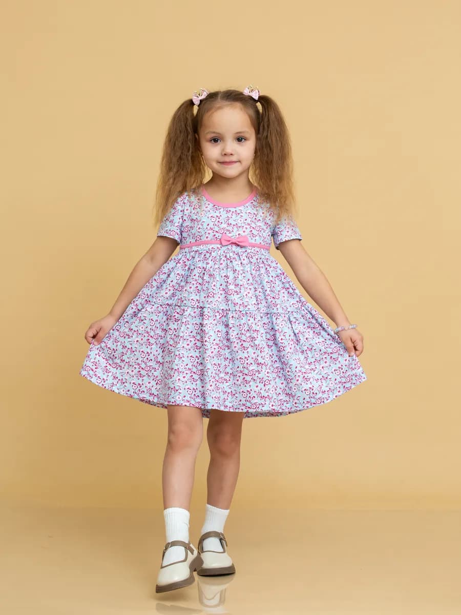 Платье трикотажное в садик