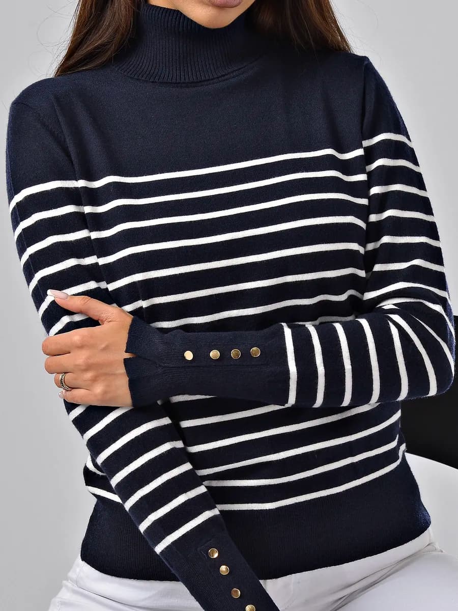 Водолазка вязаная трикотажная в полоску