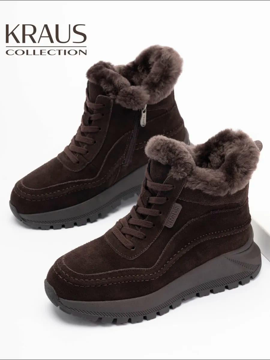 Ботинки женские зимние коричневые