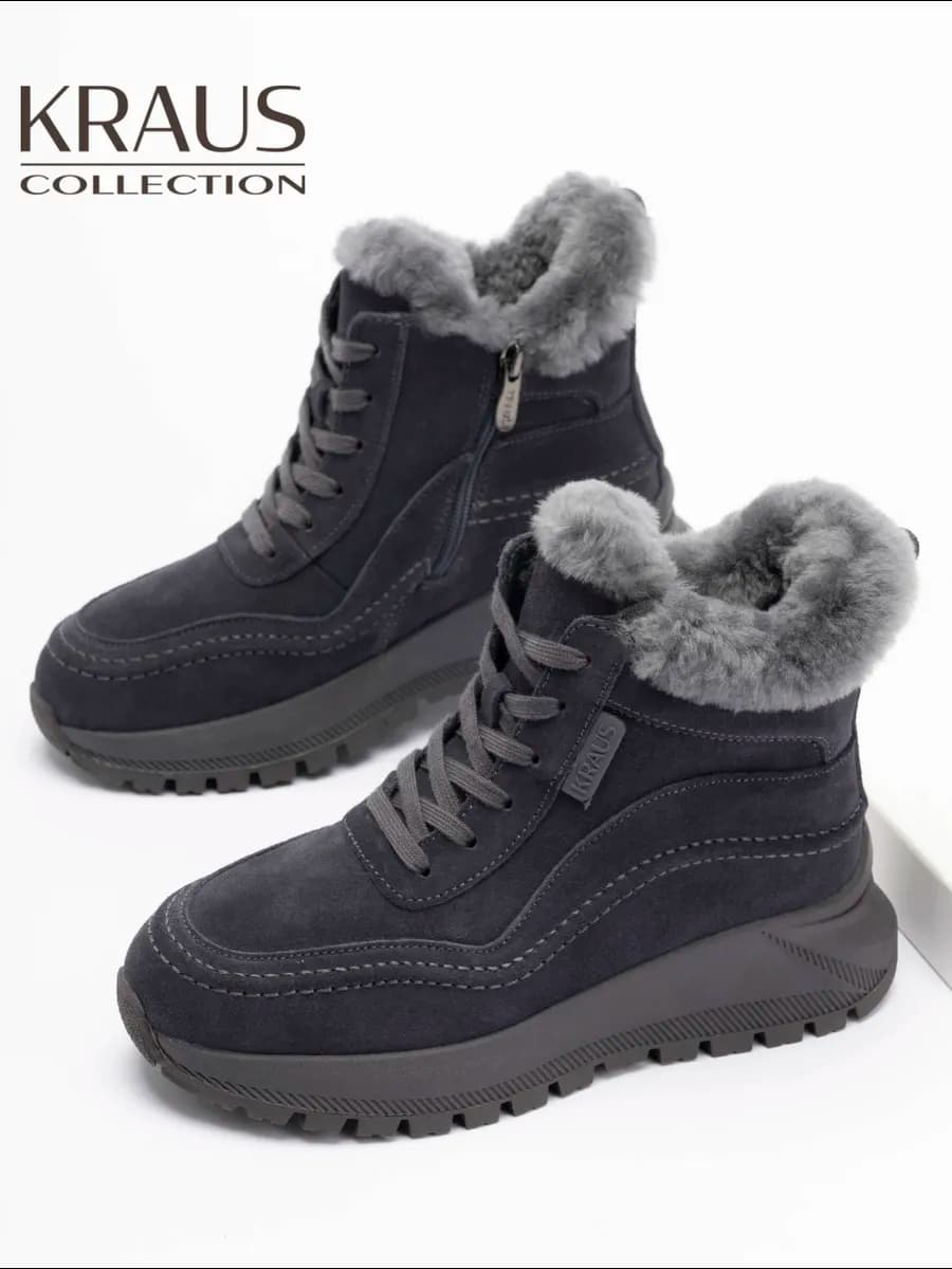 Ботинки женские зимние замшевые