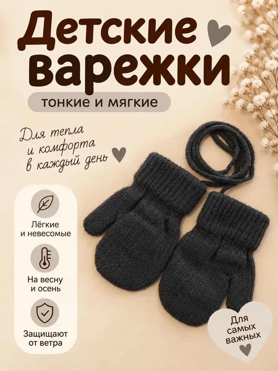 варежки для малышей демисезонные