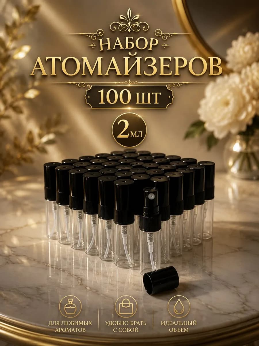 Флаконы для духов, Атомайзер 2мл набор 100 шт