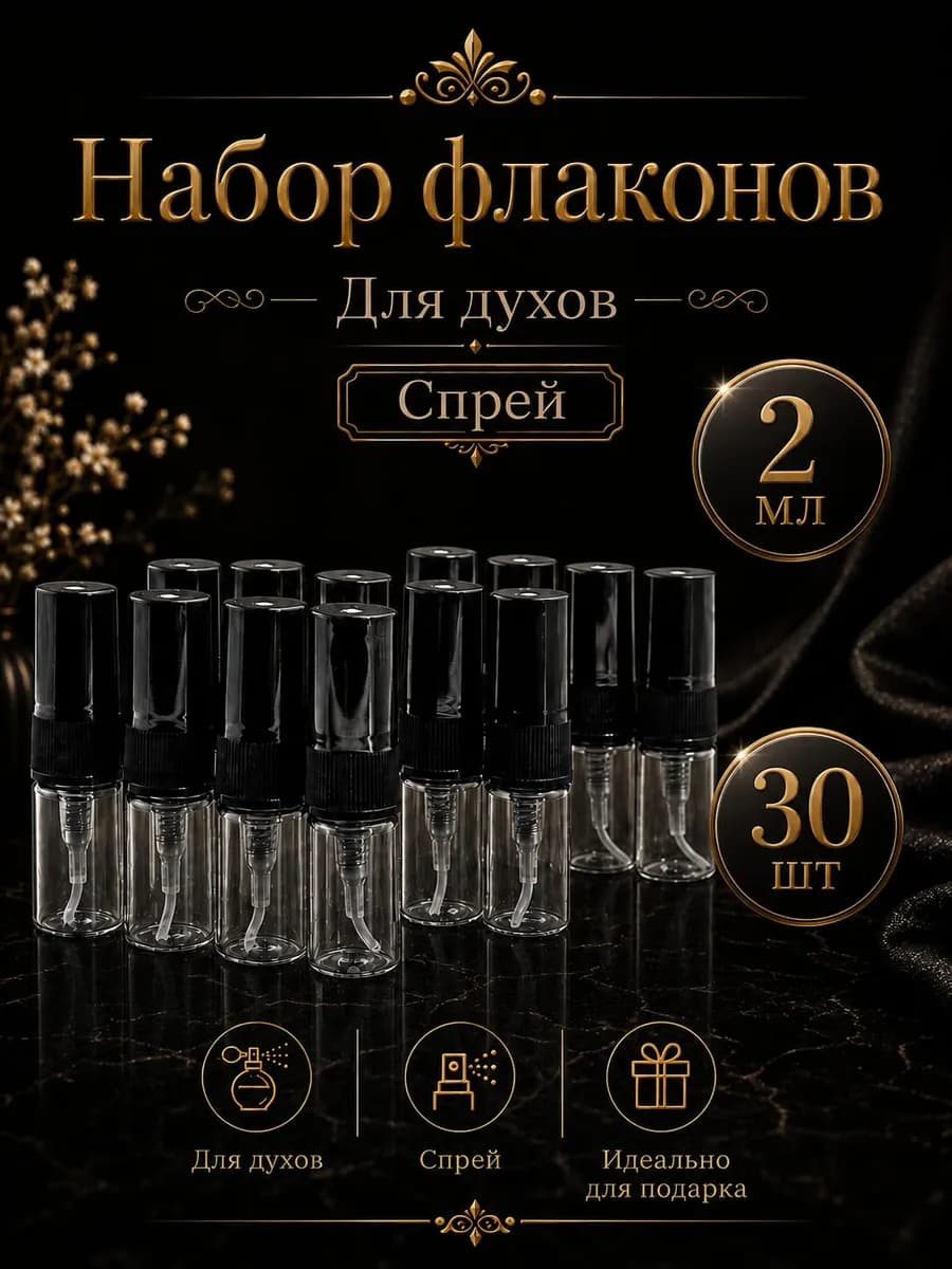 Флаконы для духов, Атомайзер 2мл набор 30 шт
