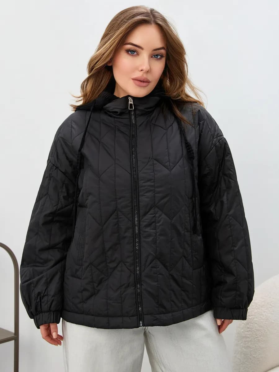 куртка демисезонная с капюшоном стеганая
