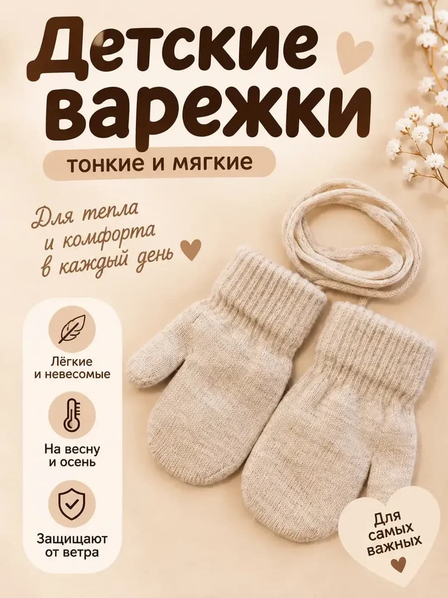 варежки для малышей демисезонные