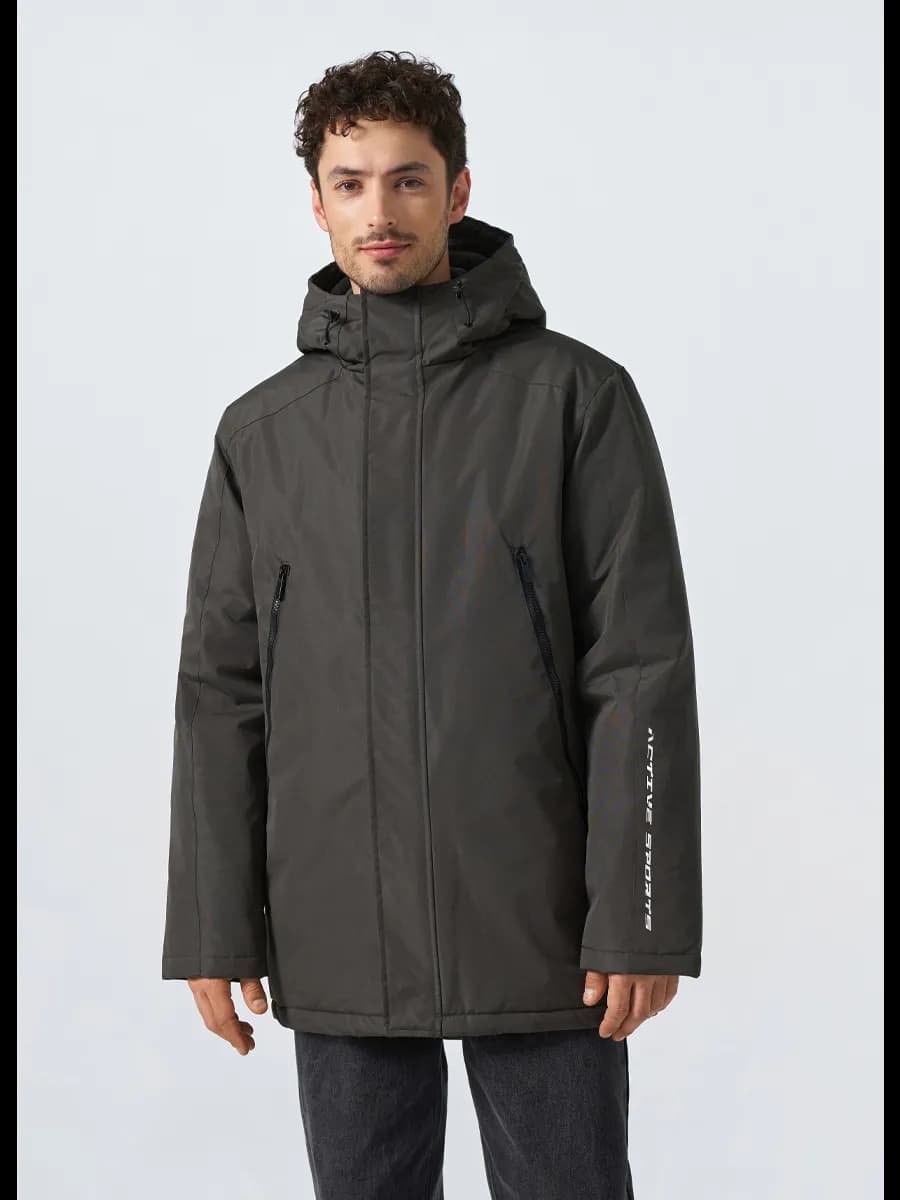 Парка зимняя удлиненная с капюшоном - фото 1