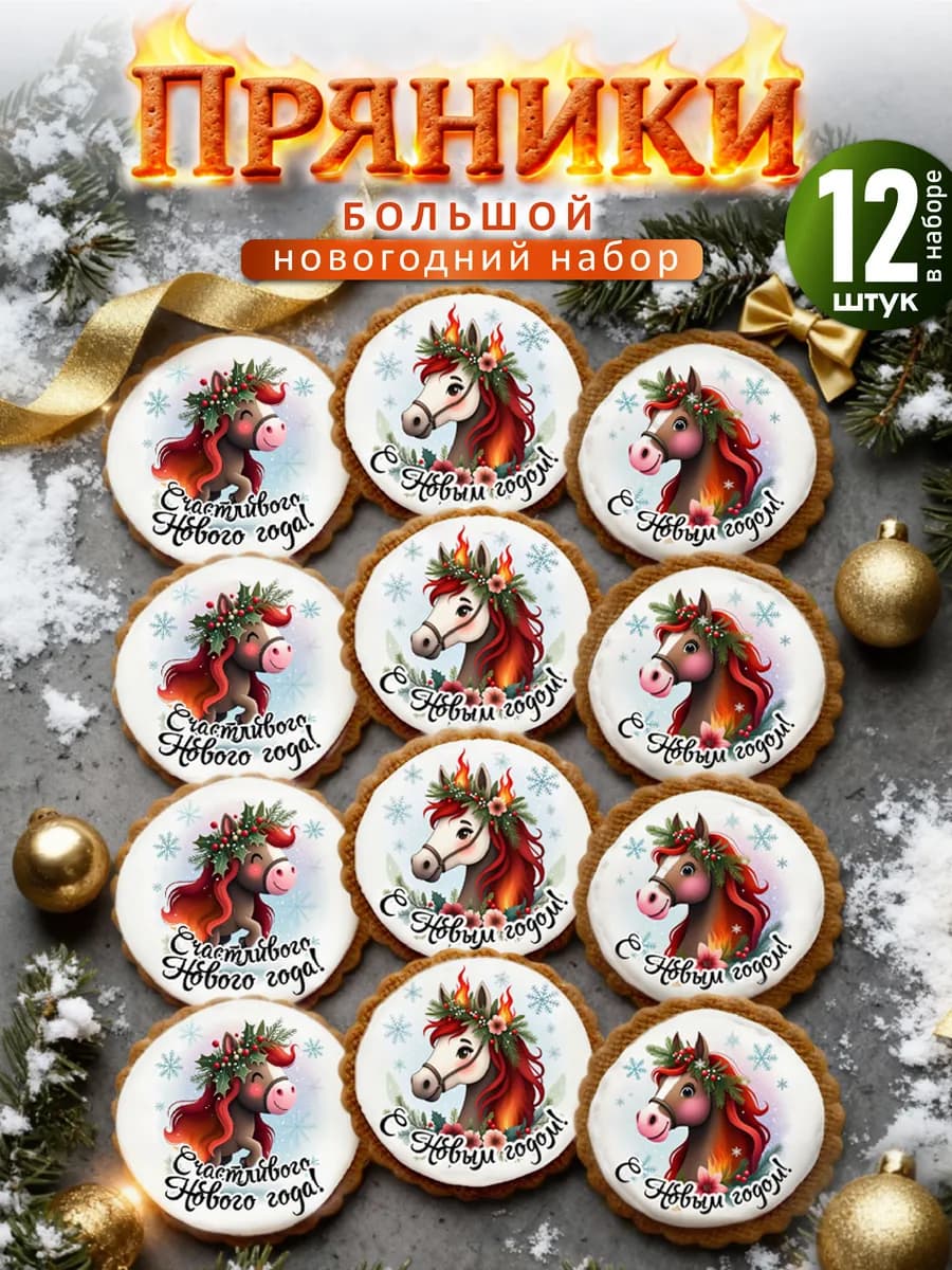 Имбирные пряники на Новый Год лошади