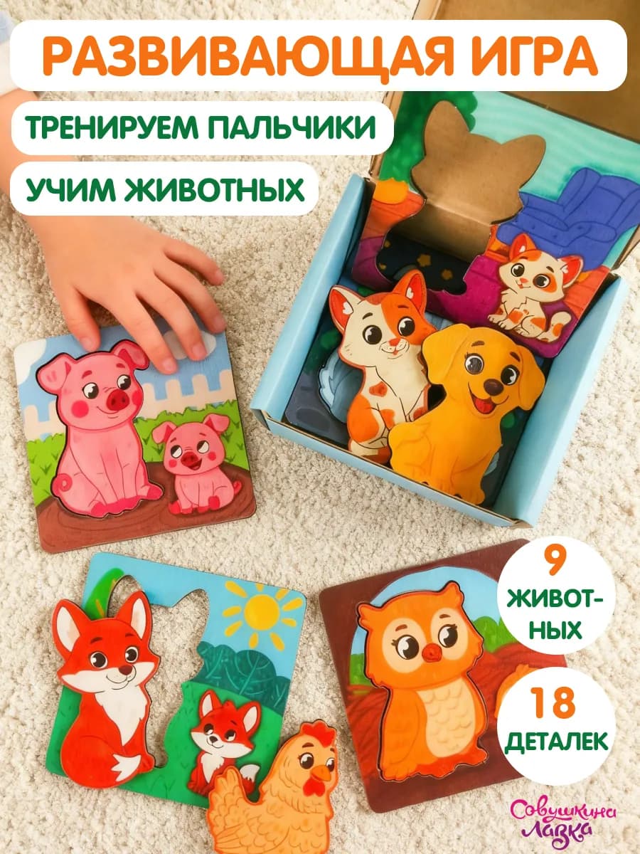 Развивающая игра сортер вкладыш для малышей