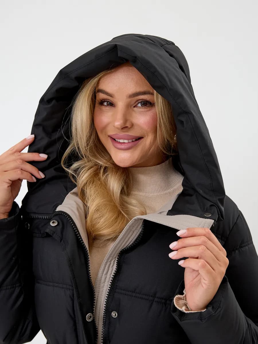 Куртка зимняя длинная с капюшоном