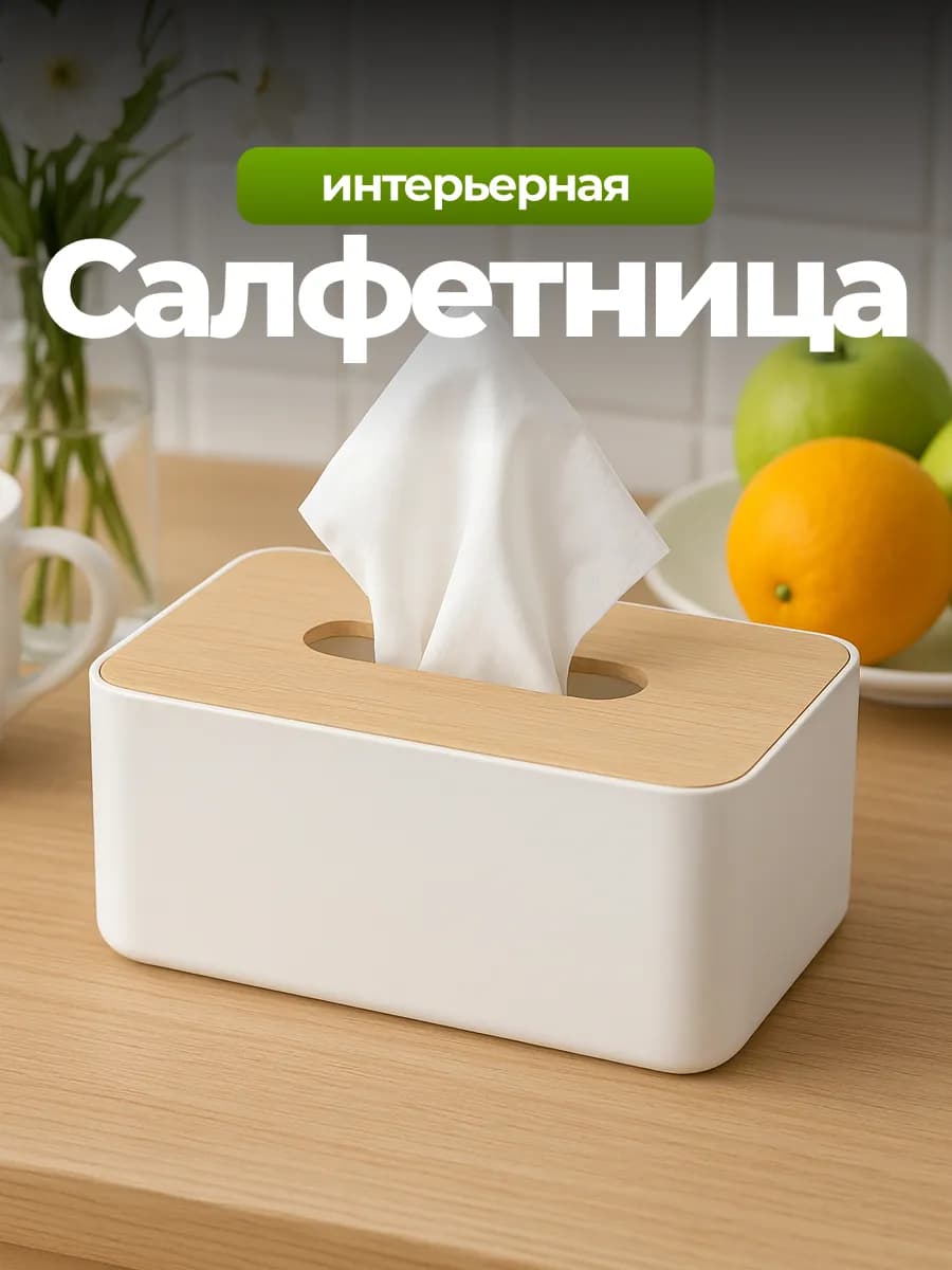 Салфетница интерьерная на стол для кухни с крышкой