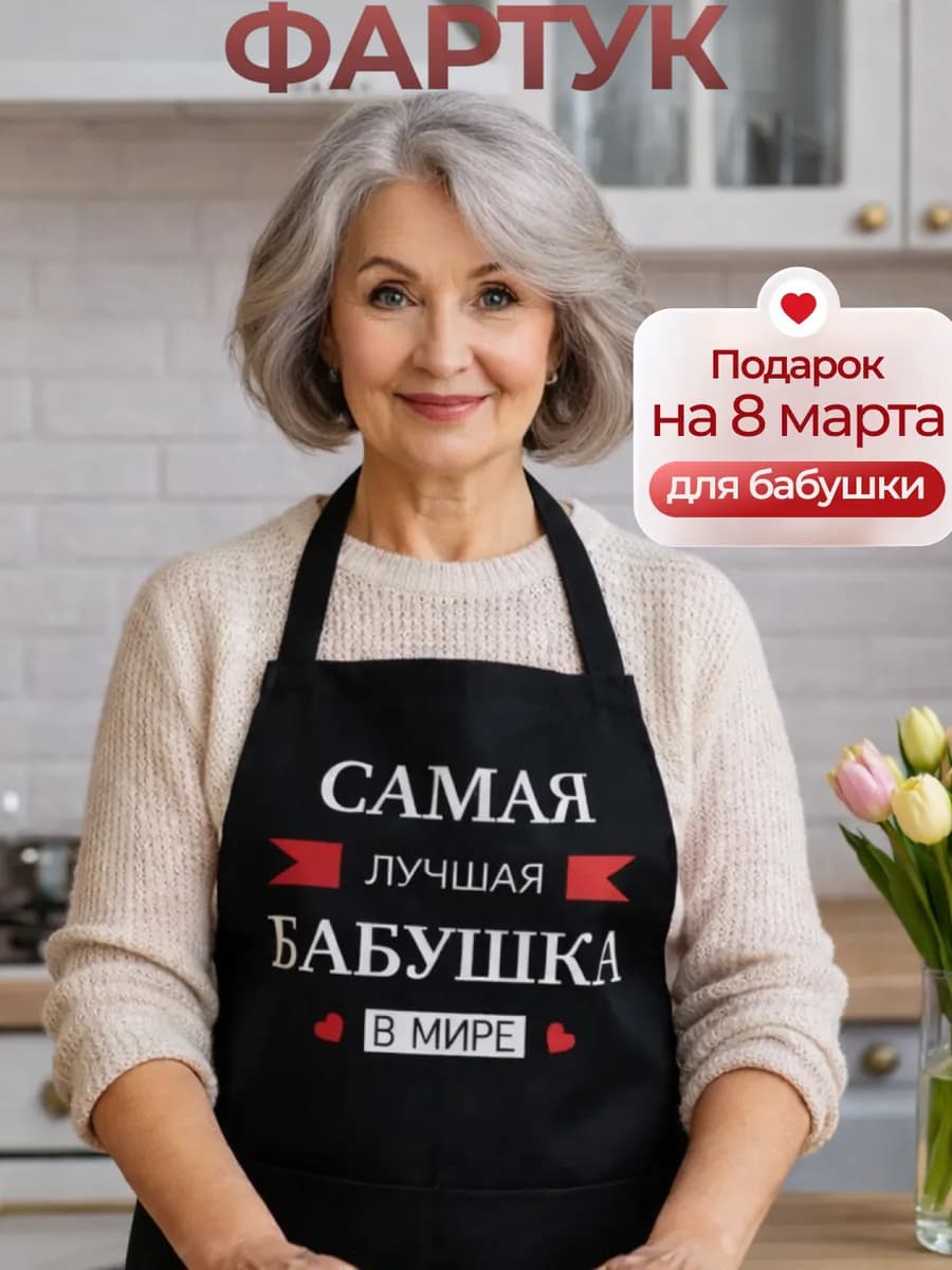 Фартук подарок на Новый год 2026 для бабушки