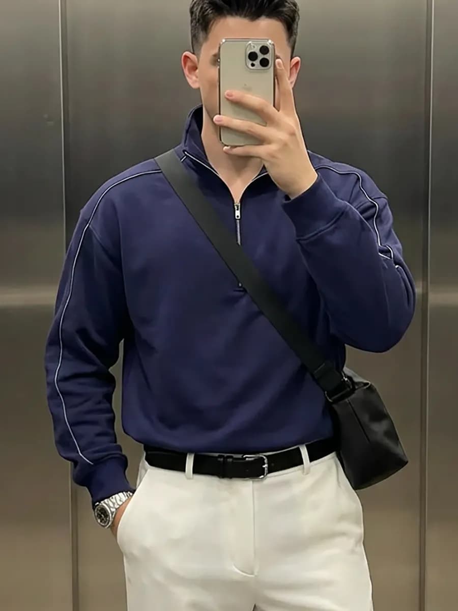 Оверсайз свитшот на молнии