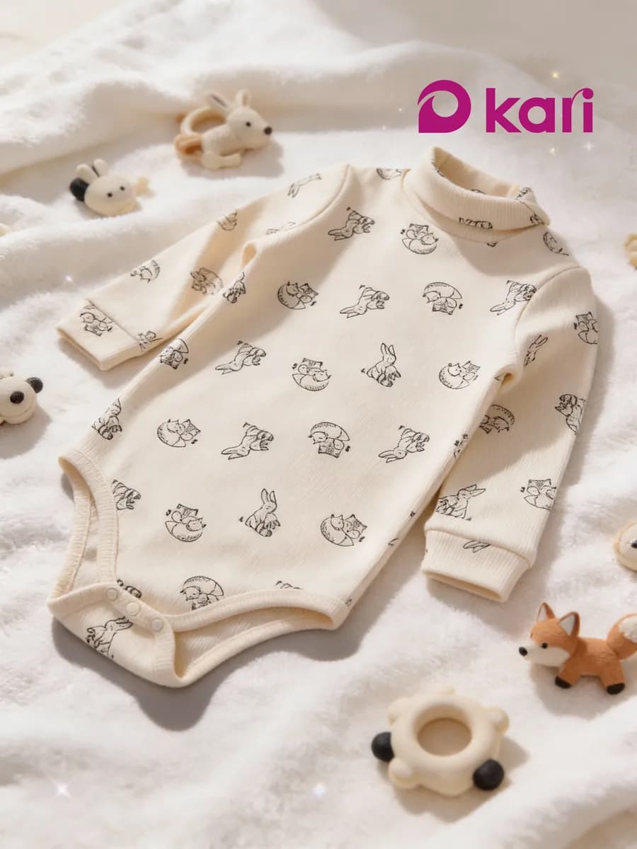 Боди водолазка с длинным рукавом для девочек в рубчик