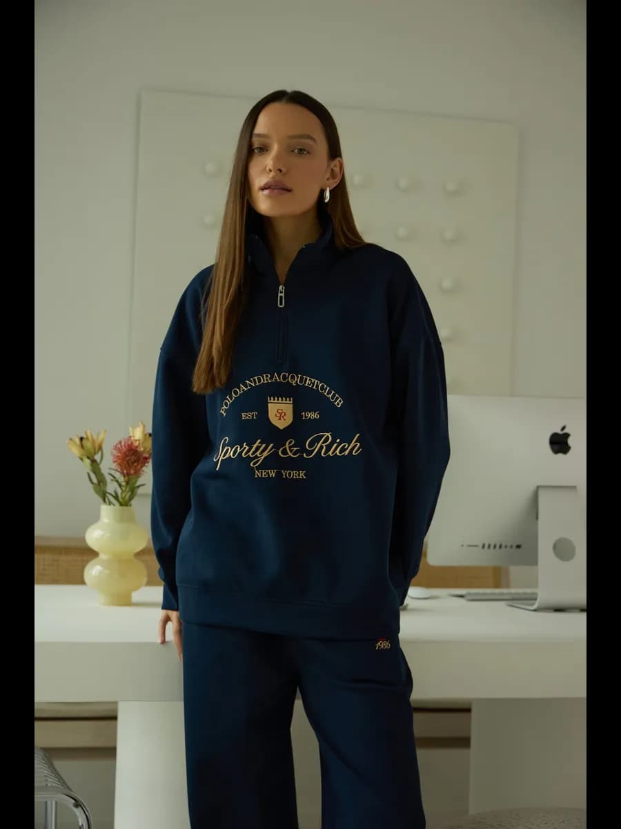 Спортивный костюм оверсайз полузамок