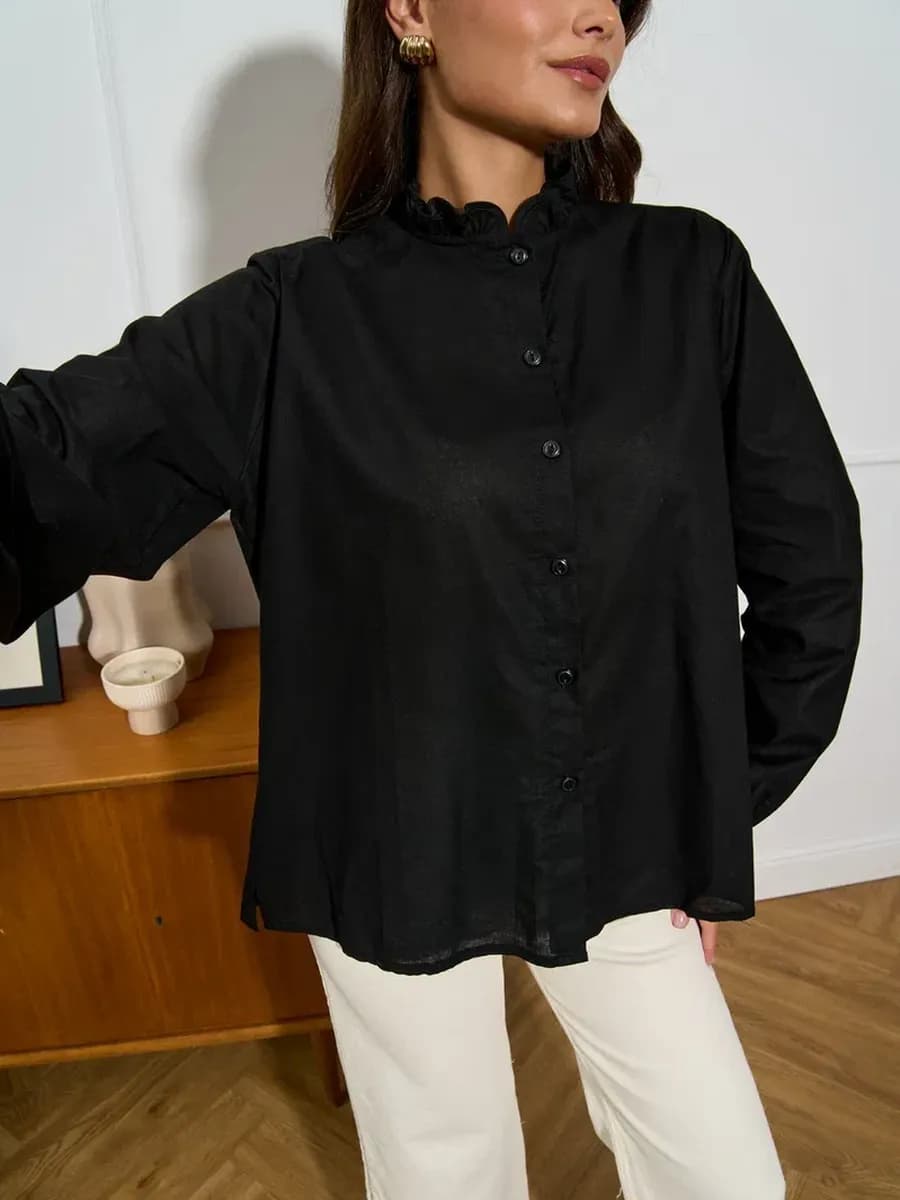 Блузка нарядная с оборками рубашка