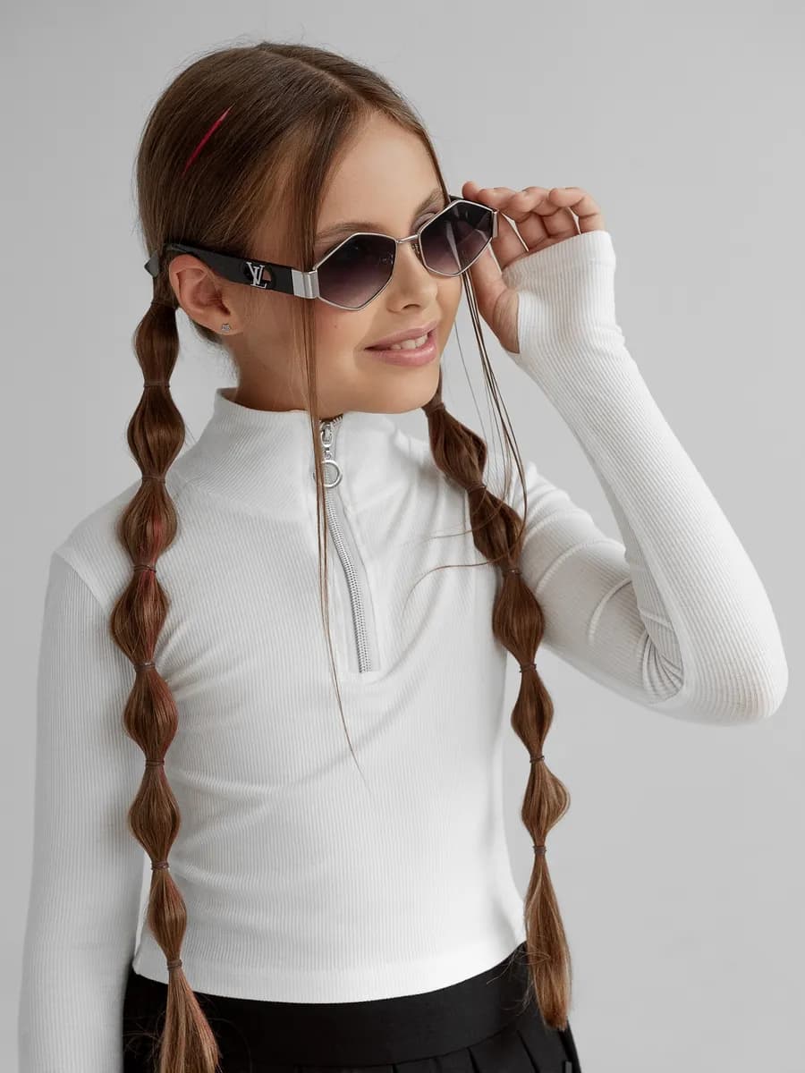 Водолазка детская трикотажная в рубчик кофта в школу