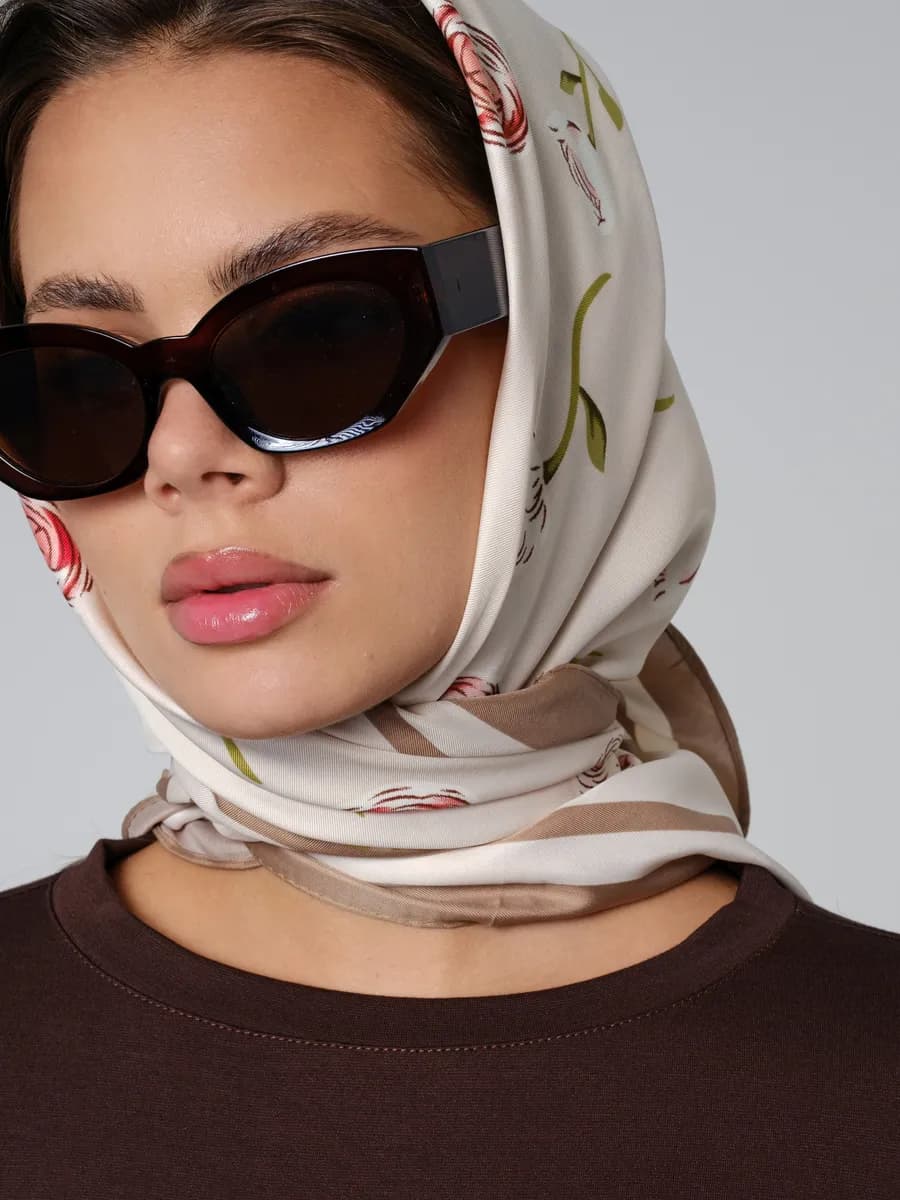 Платок на голову и шею шелковый в церковь и мечеть - фото 1