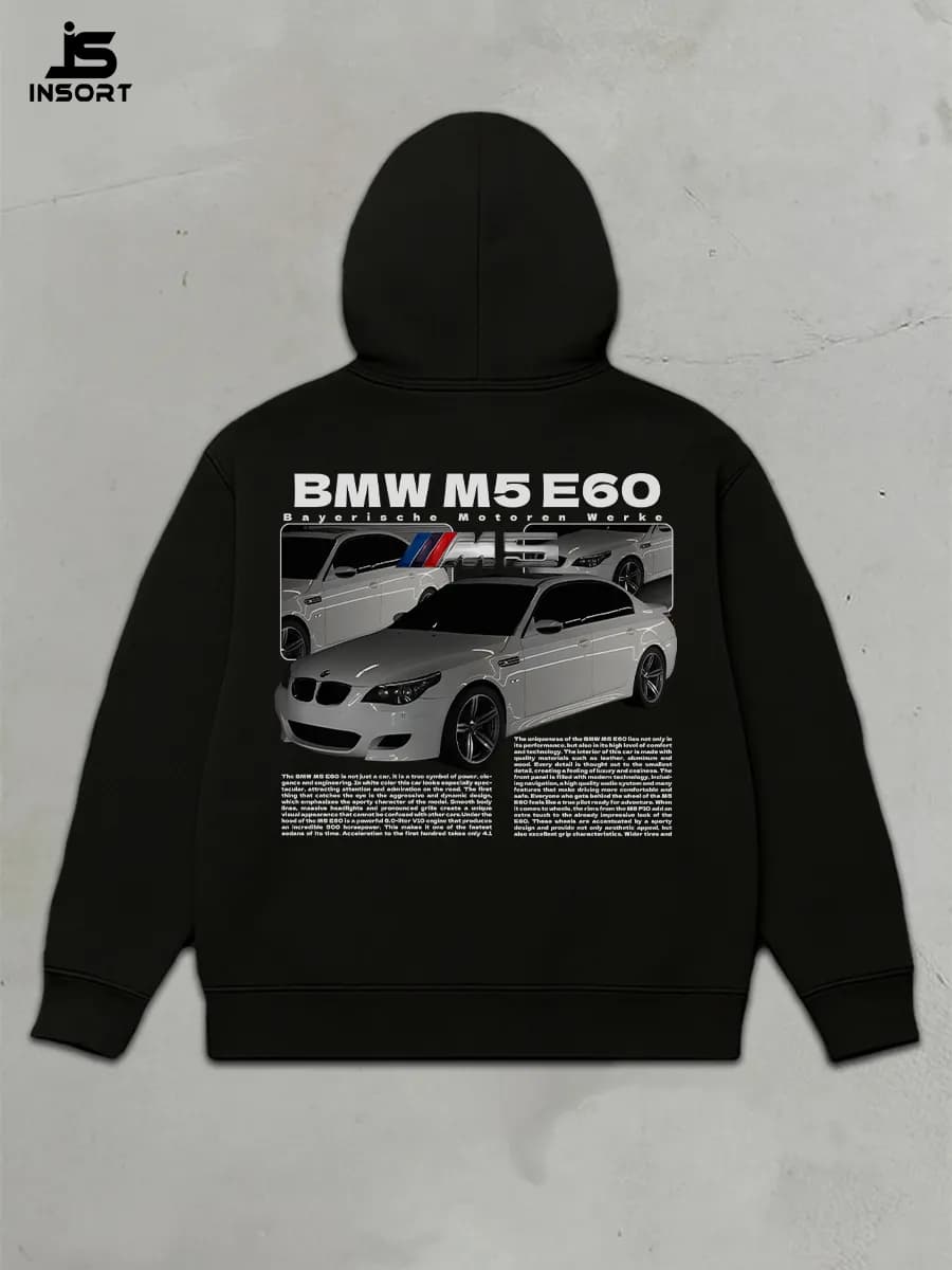 Худи оверсайз с принтом y2k BMW M5 E60