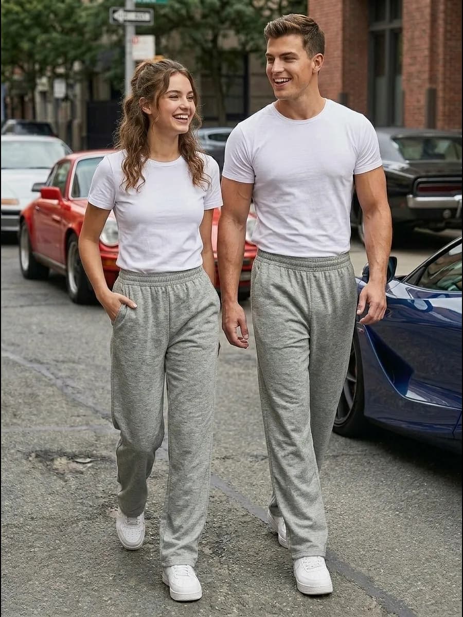 Брюки домашние прямые из пике