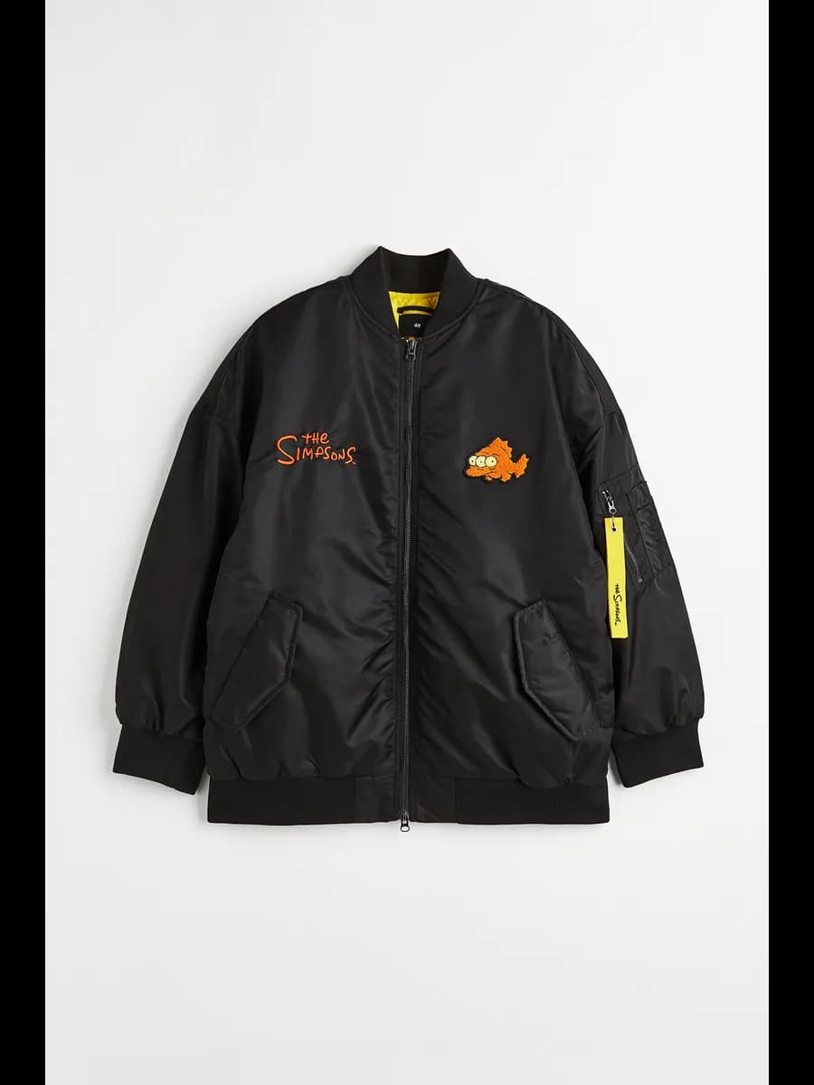 Куртка бомбер без капюшона свободная с принтом Симпсоны - фото 1