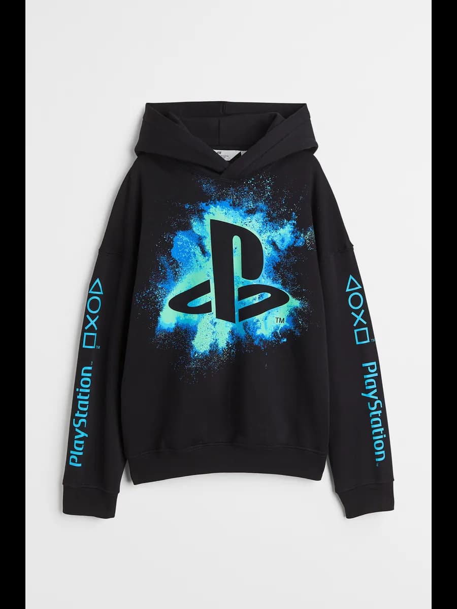 Толстовка детская оверсайз с начесом с принтом Playstation