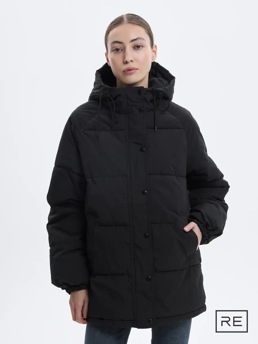 Куртка прямого кроя с капюшоном