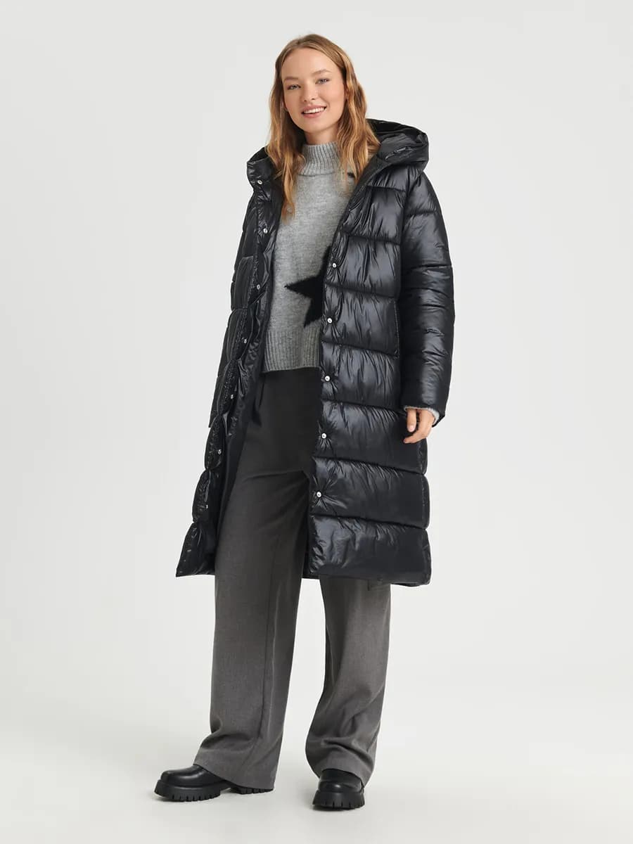 Пальто стёганое демисезонное - фото 1