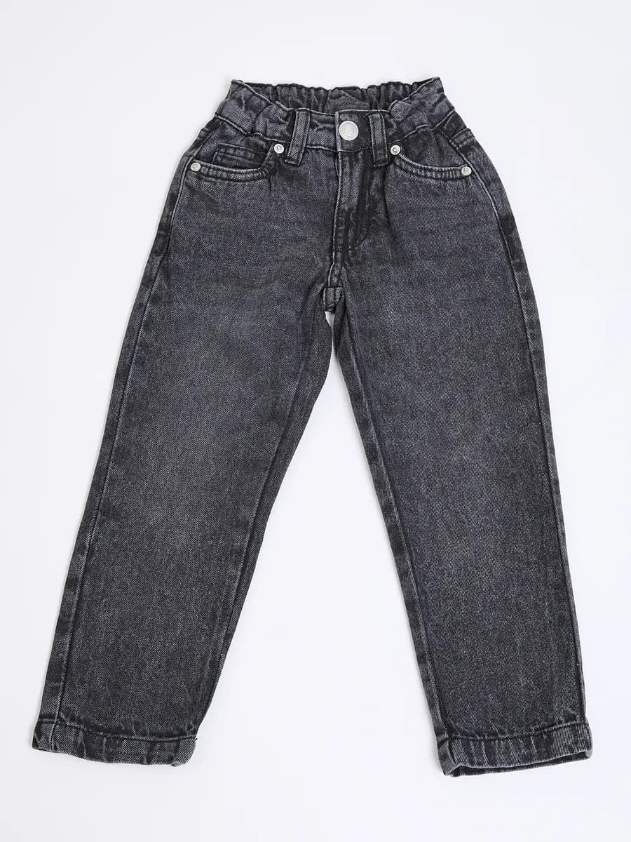 Джинсы бананы детские серые хлопковые - фото 1