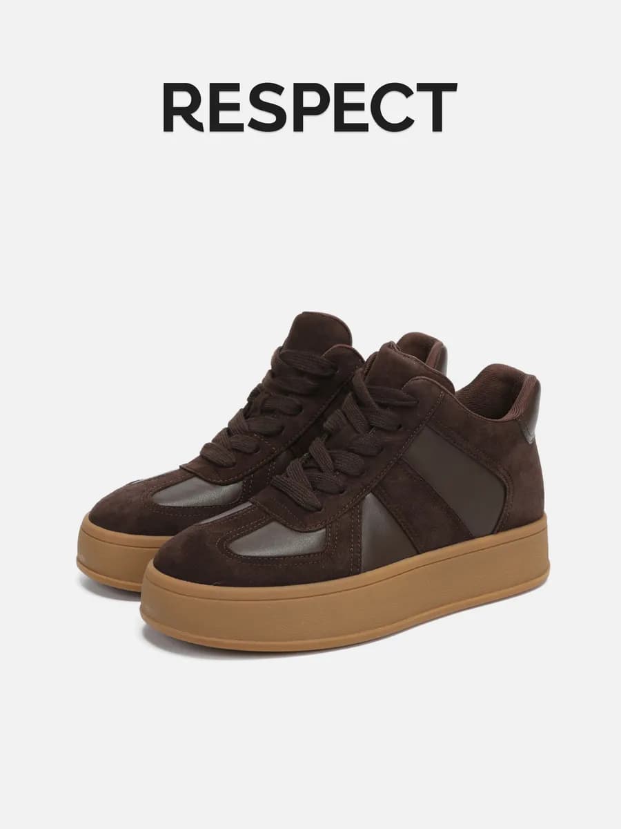 Кеды женские демисезонные натуральные на платформе - фото 1