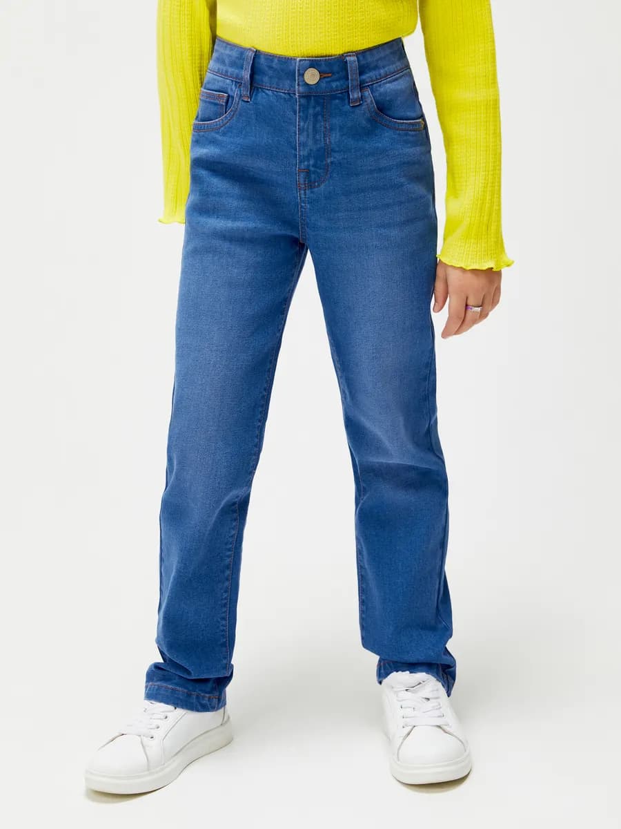 Джинсы слим фит прямые со средней посадкой