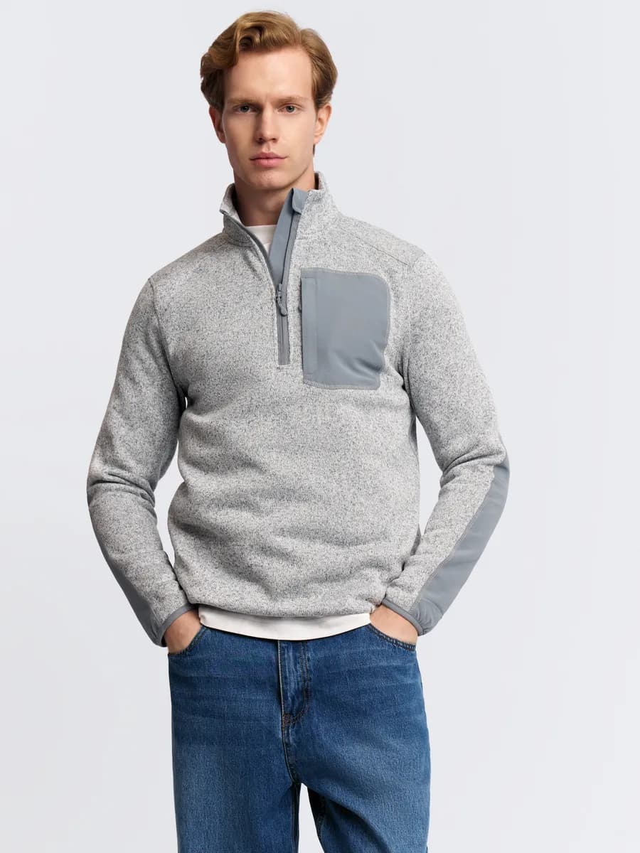 Мужской свитшот оверсайз на молнии - фото 1