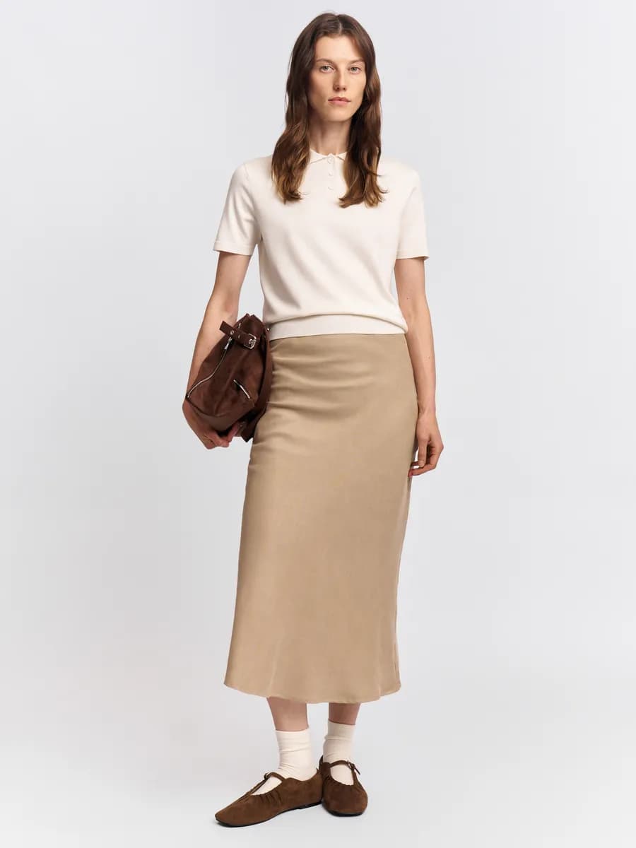 Женская замшевая юбка миди