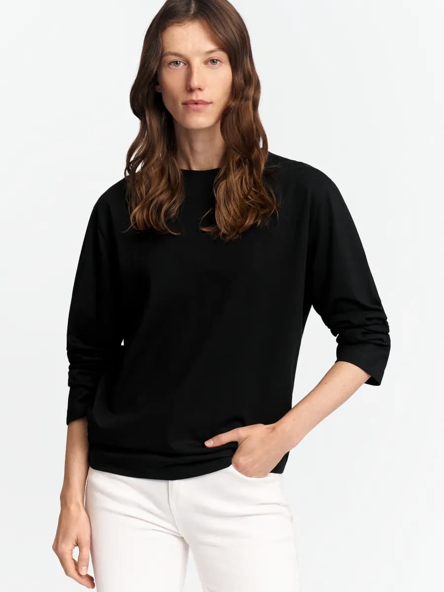 Женский лонгслив оверсайз из хлопка