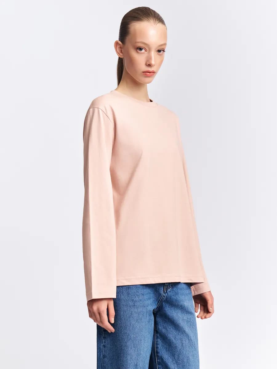 Женский лонгслив оверсайз из хлопка