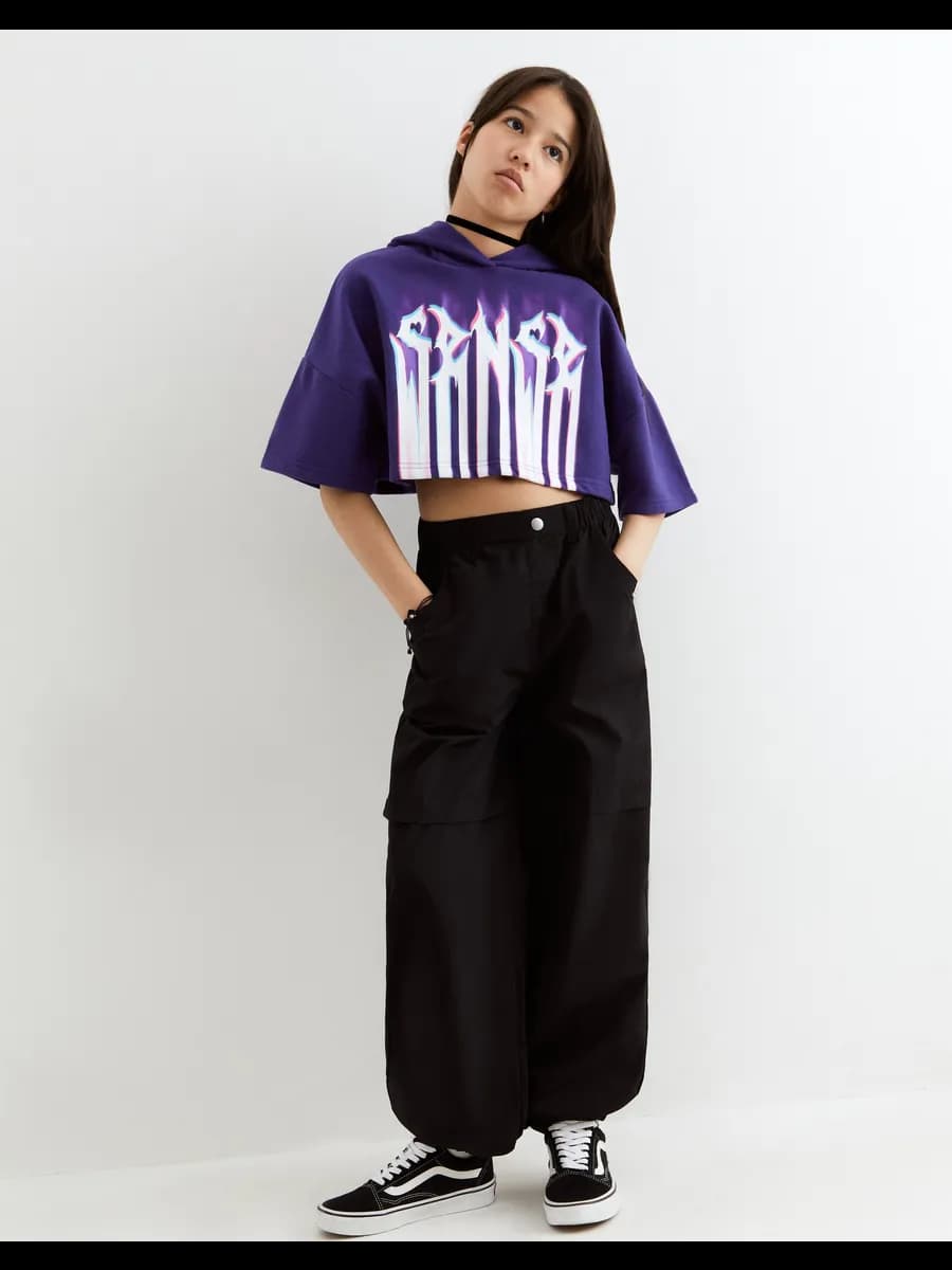 Чёрные брюки джоггеры (Jogger) из таслана