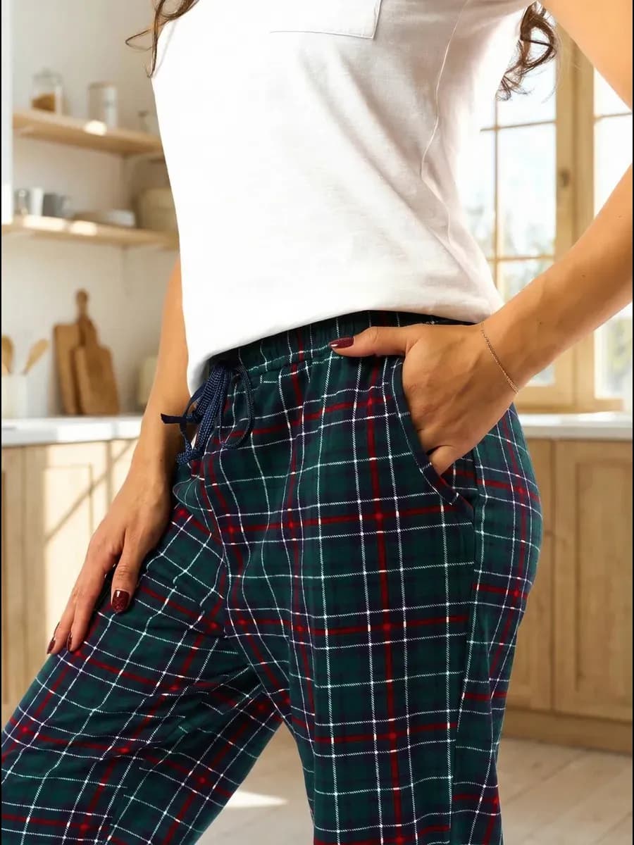 Брюки домашние пижамные на резинке джоггеры