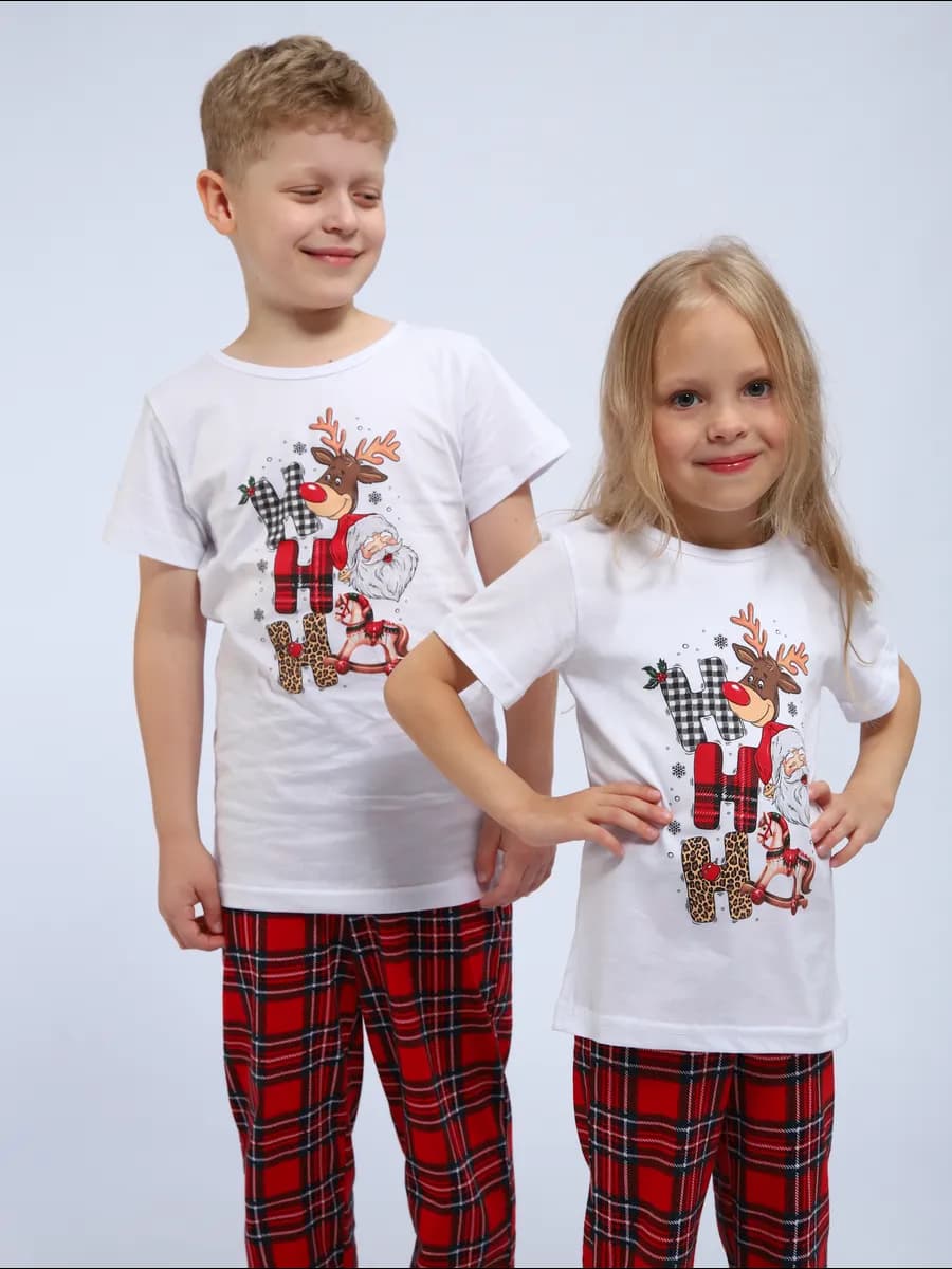 Пижама детская со штанами новогодняя