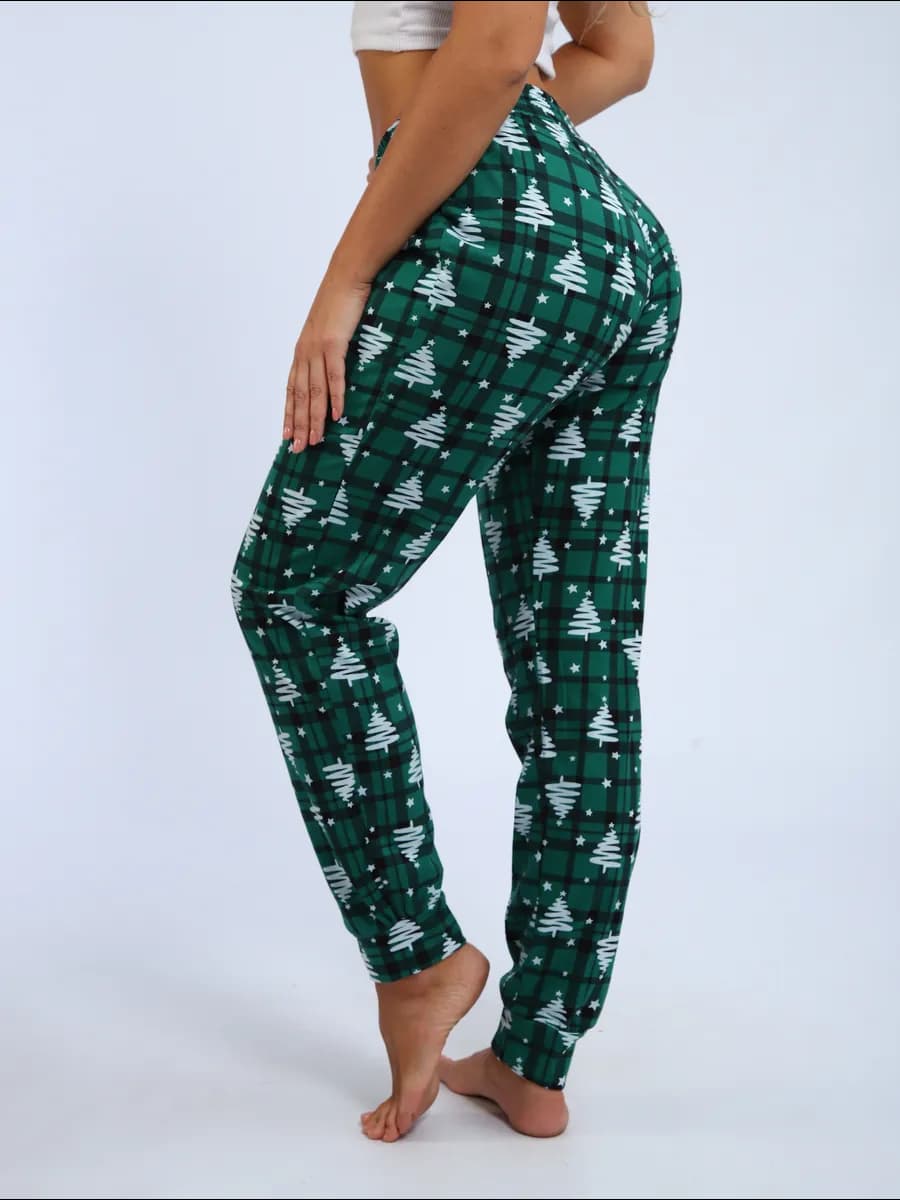 Брюки домашние хлопок на резинке новогодние