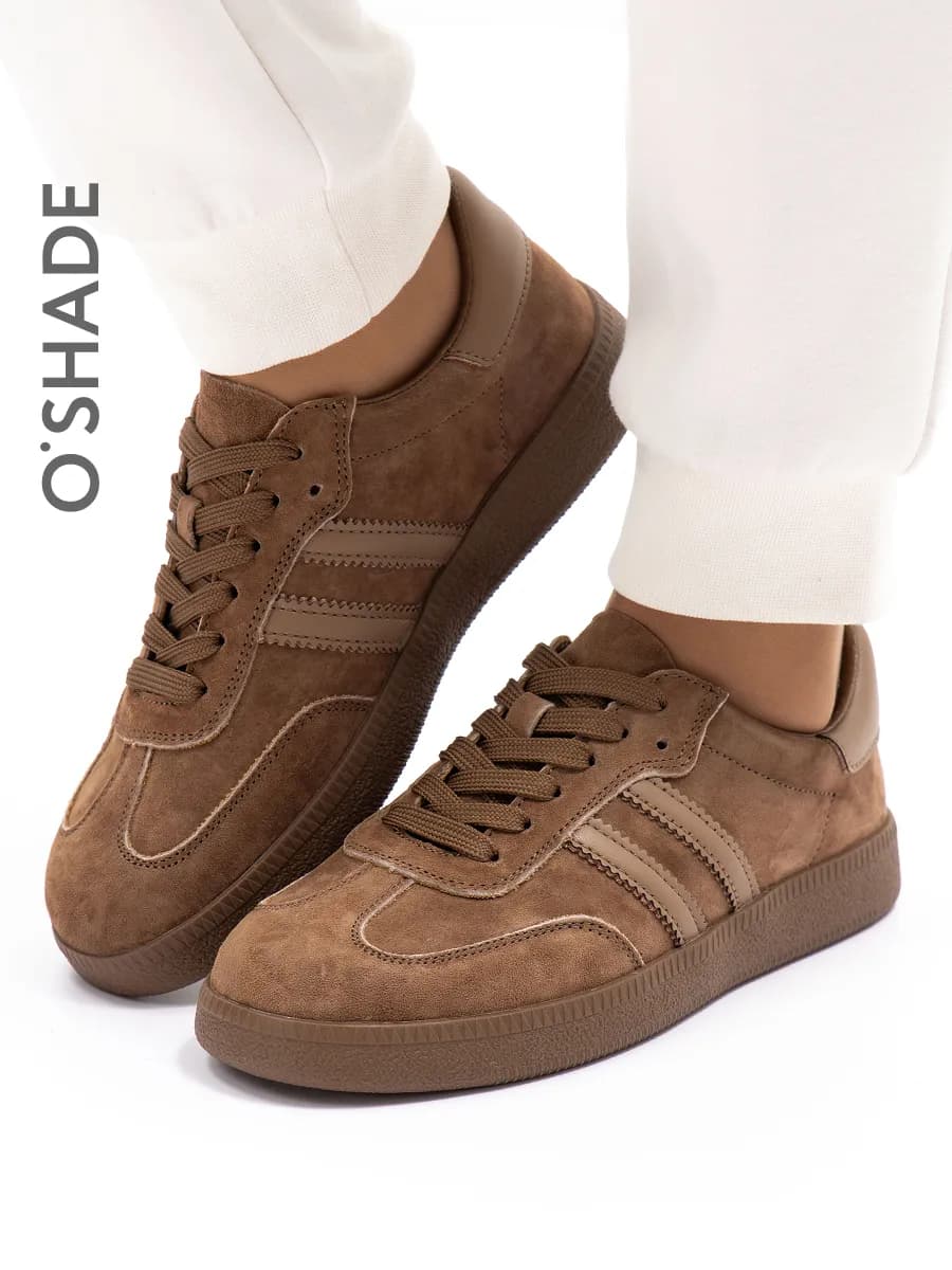 Кеды коричневые замшевые женские