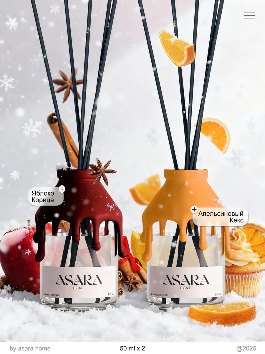 Диффузор для дома набор с палочками 2 штуки