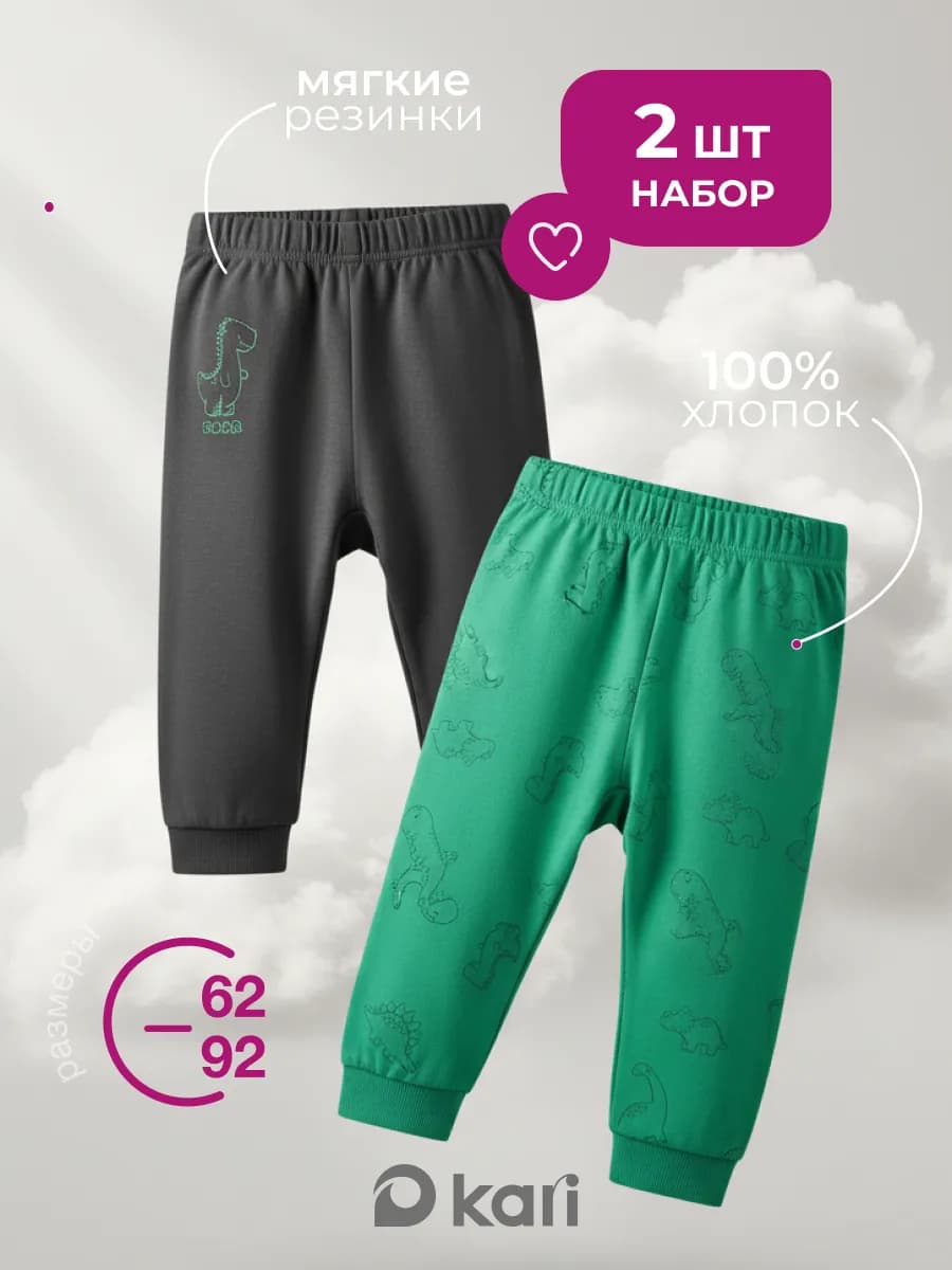 Штанишки для новорожденных мальчиков комплект 2 шт