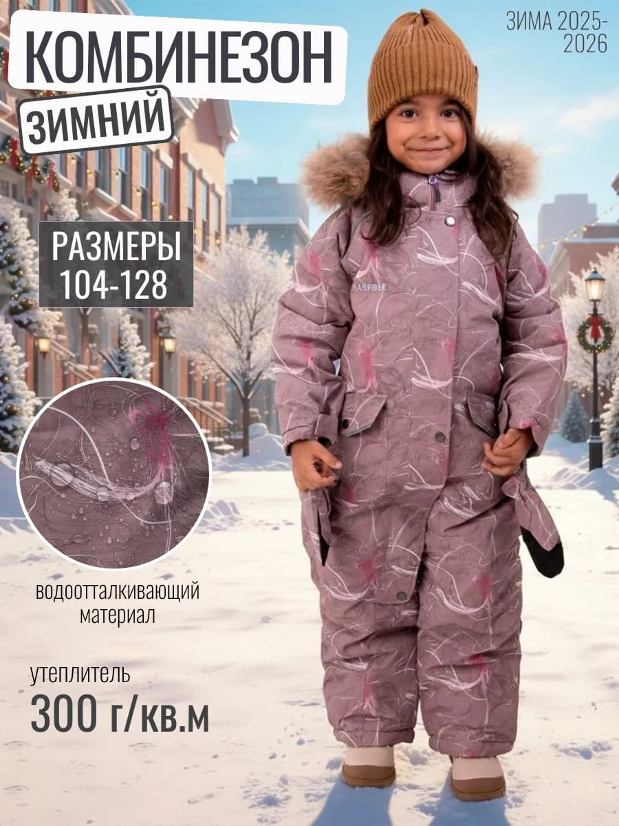 Комбинезон зимний с капюшоном и мехом