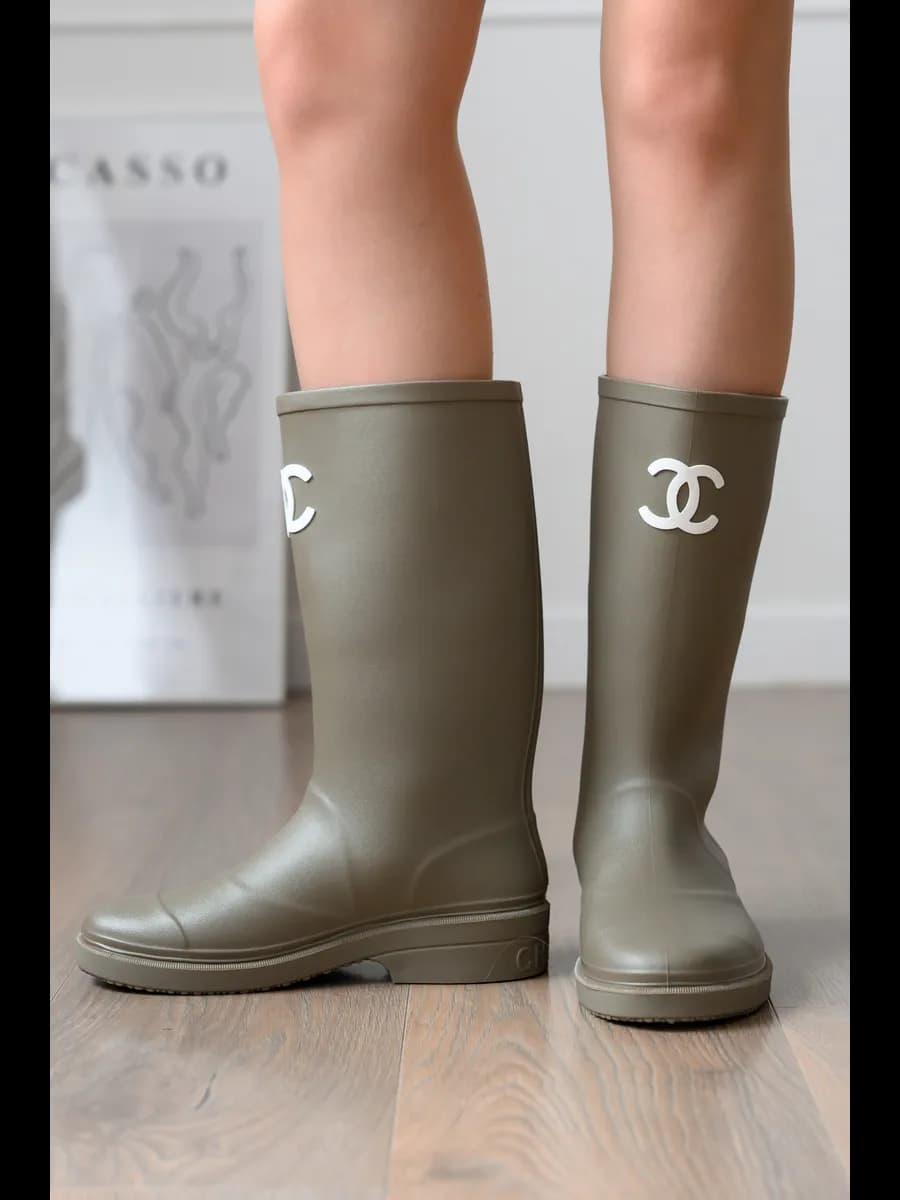 Сапоги резиновые осенние Chanel