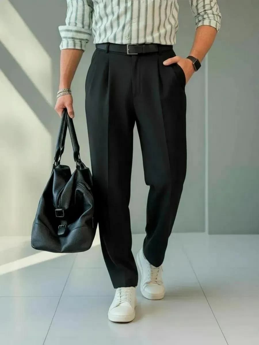 Брюки классические бананы со стрелками зауженные